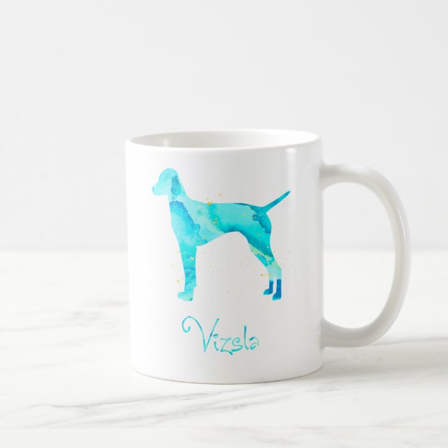 Caneca De Café Vizsla Watercolor Design (Direita)
