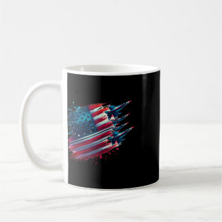 Caneca De Café Voando Jatos Bandeira Americana EUA Patriótico 4 D