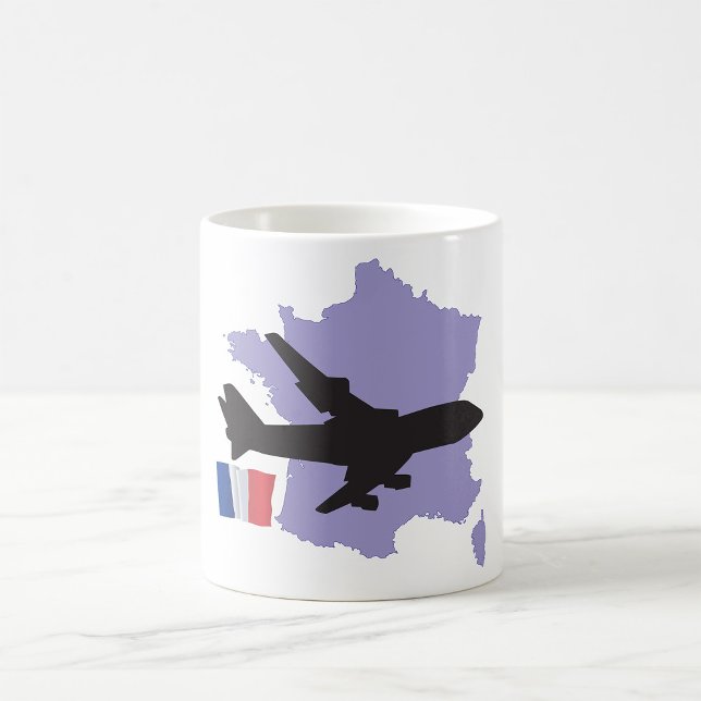 Caneca De Café Voando Para França (Criador carregado)
