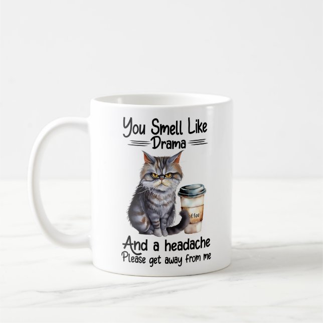 Caneca De Café você cheira a drama e dor de cabeça (Esquerda)