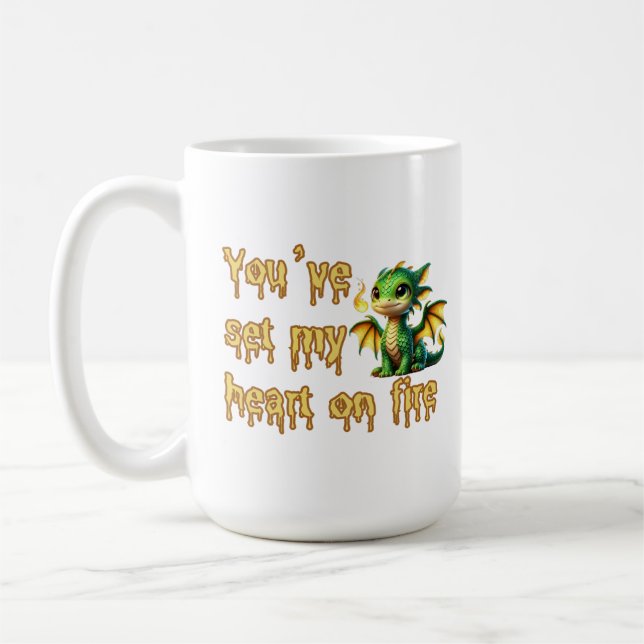 Caneca De Café Você colocou meu coração em chamas (Esquerda)