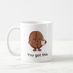 Caneca De Café Você Consegue Carácter de Feijão de Café Encorajad