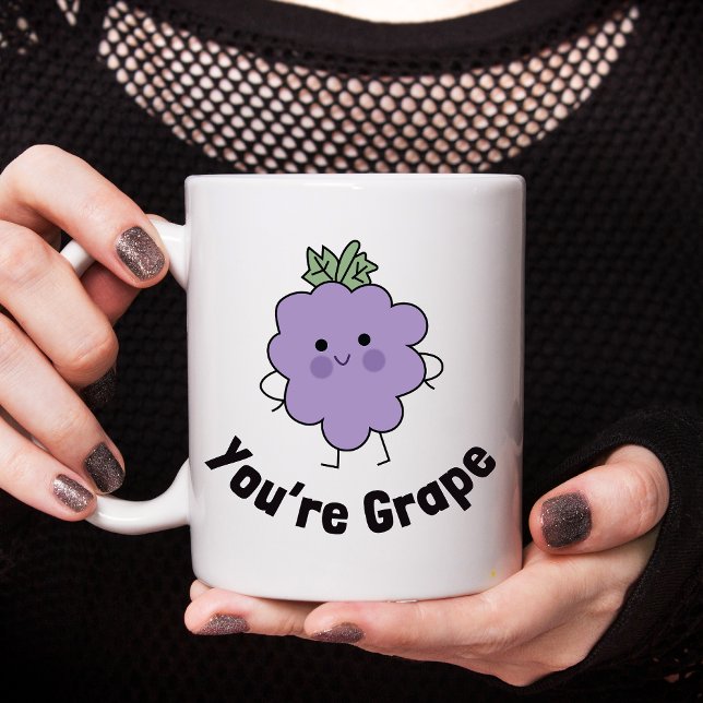 Caneca De Café Você é a Grape Engraçada Mug - Design bonito e div (Brighten your day with this adorable grape pun mug!)