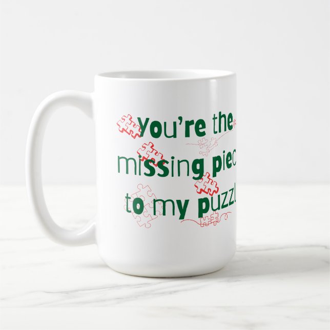 Caneca De Café Você é a peça que falta no meu quebra-cabeça Citaç (Esquerda)