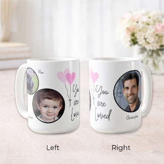 Caneca De Café Você É Amado Balões de Coração com Foto Personaliz