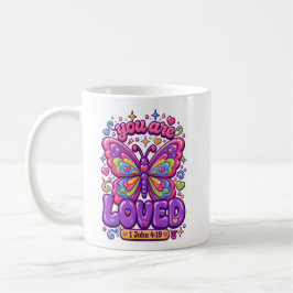 Caneca De Café Você É Amado Borboleta Versículo Bíblico Cristão