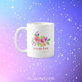 Caneca De Café Você É Amado Jude Moderno Cristão 1:21 Floral