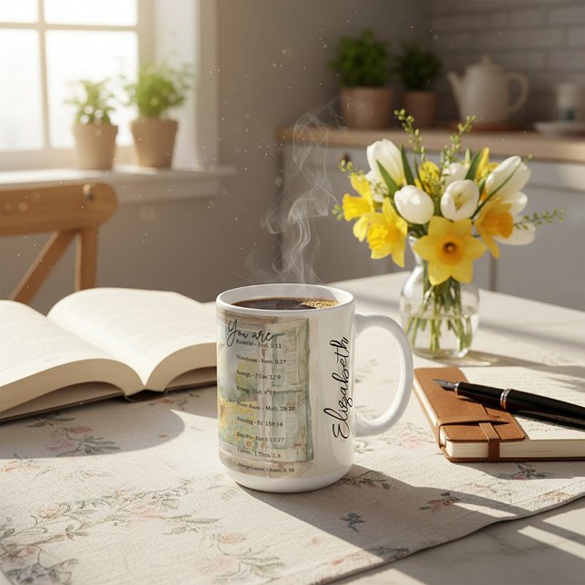 Caneca De Café Você é: Bela, escrituras personalizadas (Criador carregado)