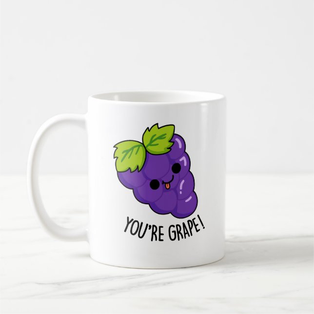 Caneca De Café Você é Grape Engraçado Fruta Pun (Esquerda)