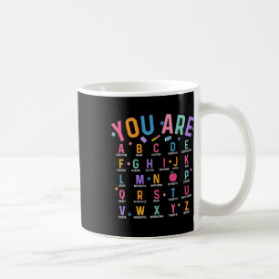 Caneca De Café Você É Letras Alfabeto Aprenda Abcs Inspiração Te
