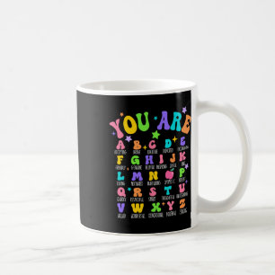 Caneca De Café Você É Letras Alfabeto Aprenda Abcs Inspiração Te