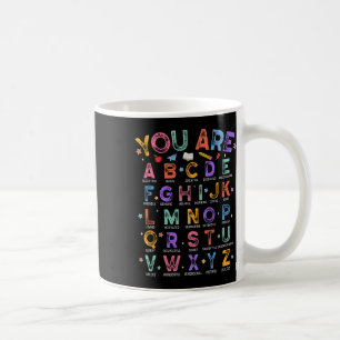 Caneca De Café Você É Letras Alfabeto Aprender Abcs Menino Menina