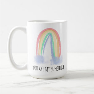 Caneca De Café Você é meu arco-íris pintado à aguarela sol 