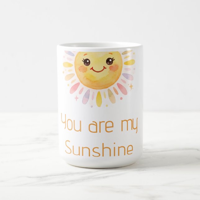Caneca De Café você é meu sol amarelo laranja raios de sol adicio (Centro)