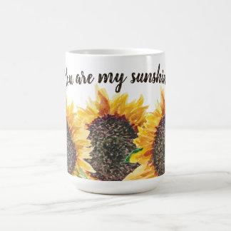 Caneca De Café Você É Meu Sol Amarelo Marrom Girassóis