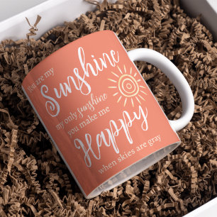 Caneca De Café Você É Meu Sol Me Faz Feliz Pêssego Sol Laranja