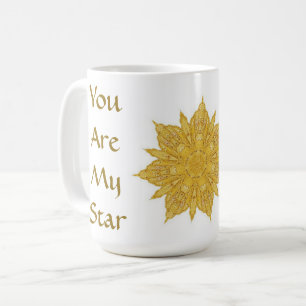 Caneca De Café Você É Minha Estrela Sempre Ouro Branca