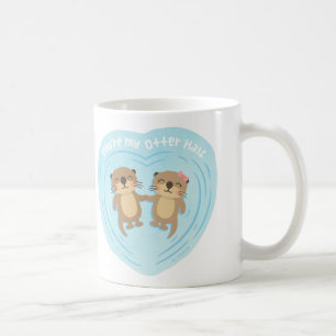 Caneca De Café Você É Minha Metade de Lontra Amor Pun Humor Canec