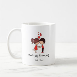 Caneca De Café Você É Minha Metade Melhor Citação de Amor Estabel