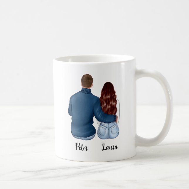Caneca De Café Você é minha pessoa | CASAL | Cabelos de Brunette (Direita)