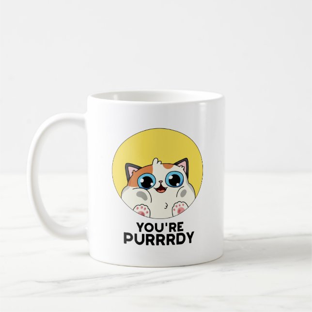 Caneca De Café Você é Purrdy Funny Cat Pun (Esquerda)