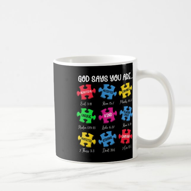Caneca De Café Você é Quebra-cabeça de consciência autista Versos (Direita)