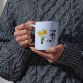 Caneca De Café Você É Tão Amado Floral Cristão