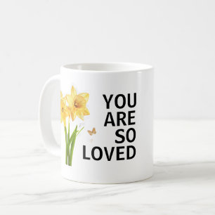 Caneca De Café Você É Tão Amado Floral Cristão