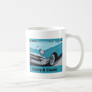 Caneca De Café Você é um clássico, azul Chevy do clássico 195