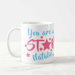 Caneca De Café Você é um nome personalizado de Star Pink Stars