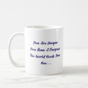 Caneca De Café Você É Único - O Mundo Precisa De Você - Azul
