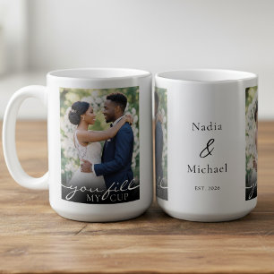 Caneca De Café Você Enche Minha Taça Foto Aniversário Dia dos Nam