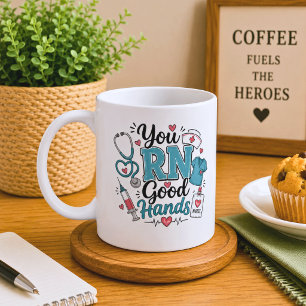 Caneca De Café Você ENM Boas Mãos Enfermeira