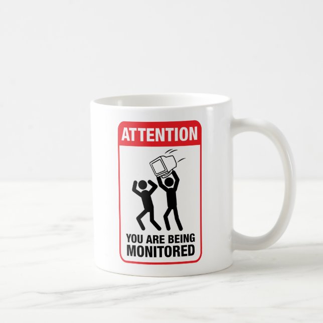 Caneca De Café Você está sendo monitorado - humor do escritório (Direita)