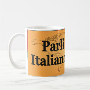Caneca De Café Você fala italiano? em italiano. Sinalizador bf