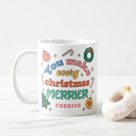 Caneca De Café Você Faz Todo Natal Mais Feliz | Retro de Cubo