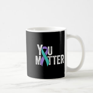 Caneca De Café Você Fita de Conscientização Roxa Teal de Prevençã