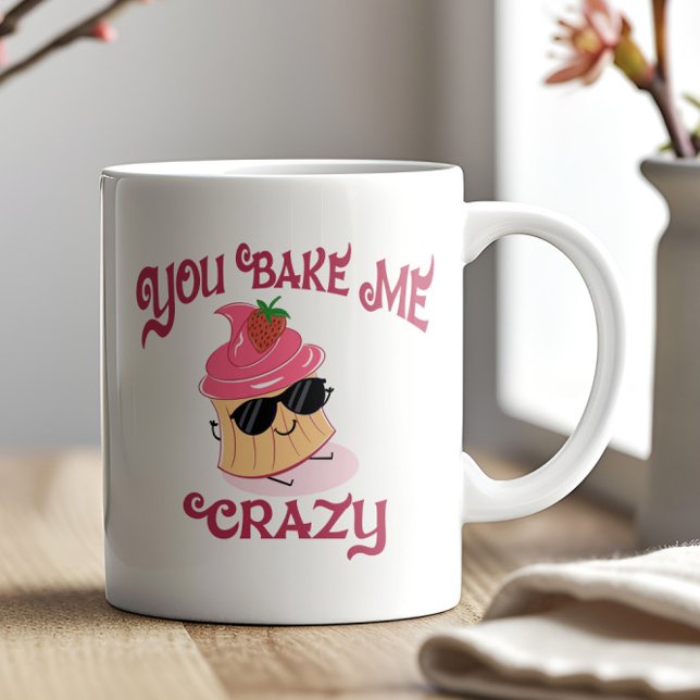 Caneca De Café Você me Assar Cupcake Rosa De Morango Louco Verão (Criador carregado)