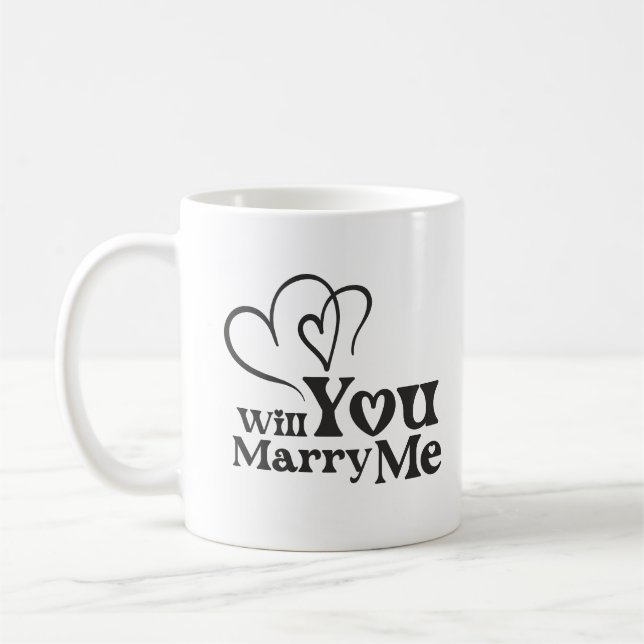 Caneca De Café Você me casado - Engraçado Proposta de Casamento (Esquerda)