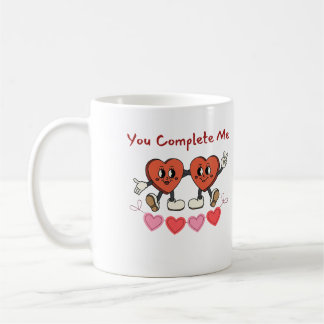 Caneca De Café Você me completa, coração feliz em um