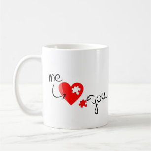 Caneca De Café Você Me Completa" Quebra-Cabeça de Coração – Prese