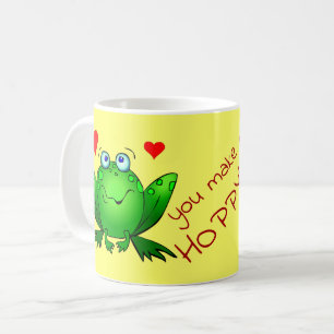 Caneca De Café Você Me Faz Saltitante Sapos Verdes Fofos Divertid