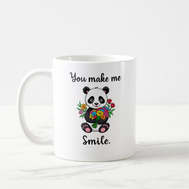 Caneca De Café Você Me Faz Sorrir Panda Fofo (Esquerda)