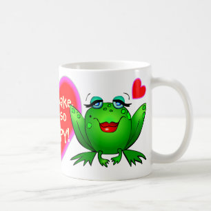 Caneca De Café Você Me Faz Tão Feliz Sapos Verdes Felizes Coraçõe
