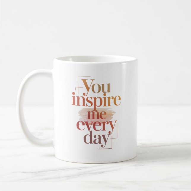 Caneca De Café Você Me Inspira Todos os Dias Nome Personalizado (Esquerda)