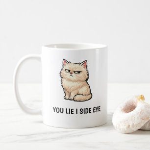 Caneca De Café Você Mente Eu Olho de Esquina Gato de Creme Fofo C