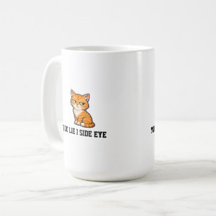 Caneca De Café Você Mente Eu Olho de Esquina Gato Laranja Mal-Hum