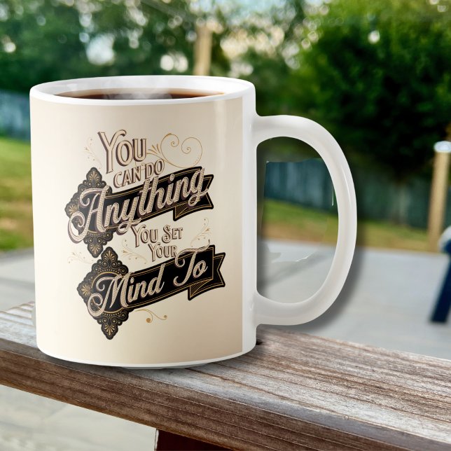 Caneca De Café Você Pode Fazer Qualquer Coisa Citar Castanho (Criador carregado)