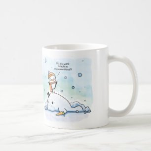 Caneca De Café Você quer construir um Snowmanatee - pinguim -