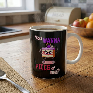 Caneca De Café Você Quer um Pedaço de Mim Bolo de Desenho Animado